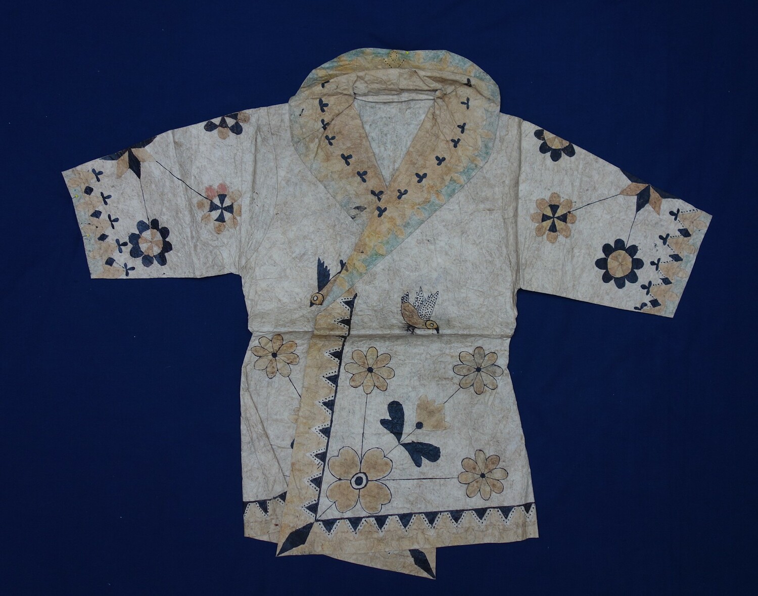 A wrap-over jacket made from bark bast, Sulawesi, Indonesia, 1940's (TRC 2018.0042).