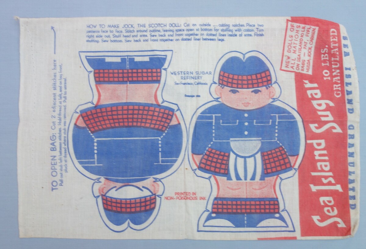 Printed doll: "Jock - The Scotch doll." Sugar sack, USA, 1935 (TRC 2019.2895).