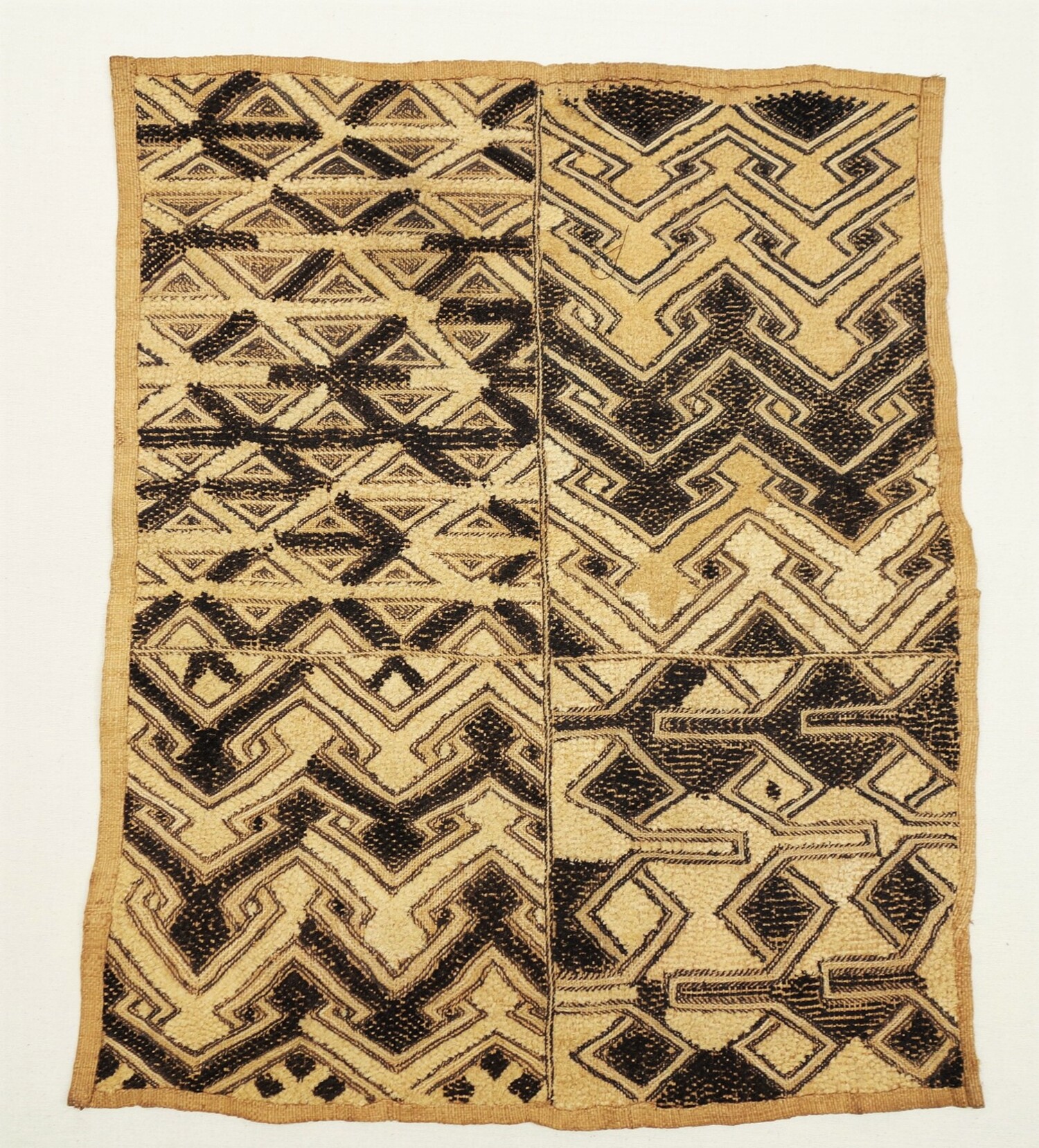 Hand embroidered raffia panel from DR Congo, late 20th century (TRC 2021.2201).