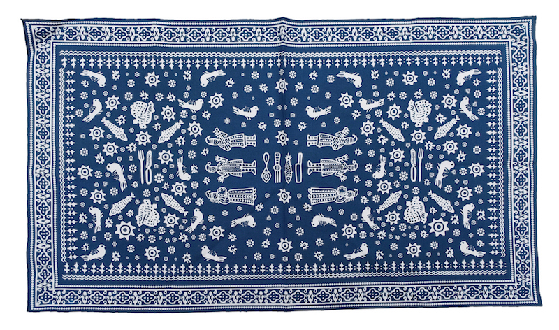 Cotton, hand-printed lurji supra from early 21st centurry Georgia, now in the TRC collection (TRC 2022.3123).