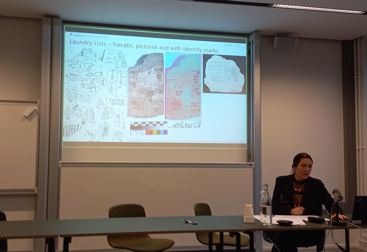 Paper presented by K. Gabler about laundry lists from Deir el-Medina, 5 Decmber 2022, Copenhagen.