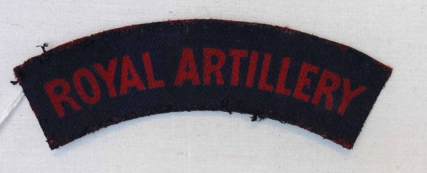 Uniform badge of the (British) Royal Artillery, c. 1944 (TRC 2023.2567).