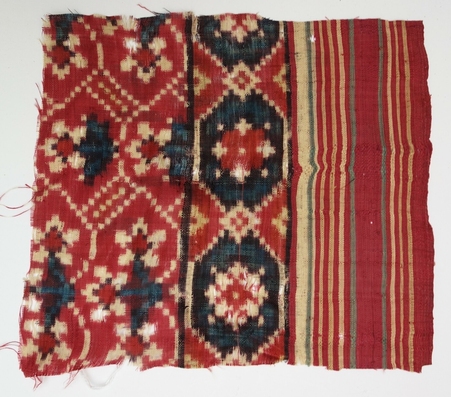 Fig. 5. A piece of silk ikat cloth with an (irregular) selvedge. India, 20th century (TRC 2024.3155c).