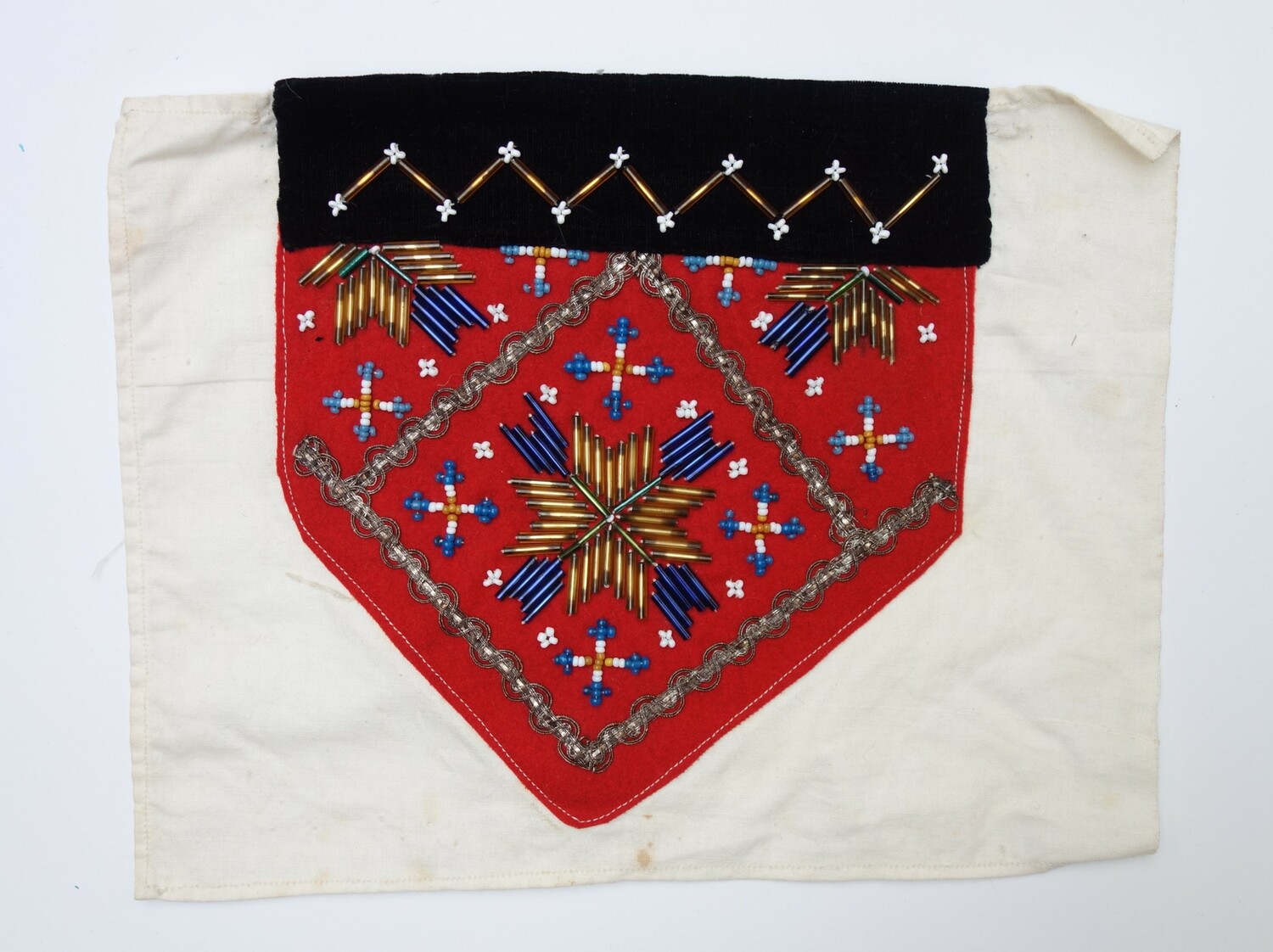 Beaded chest panel of a woman's outfit from the Hardanger region in Norway, 1927 (TRC 2024.3442c). Worn by Hermine (7 years old) Krieger, daughter of Prof. C. C. Krieger, Utrecht University (1884-1970).