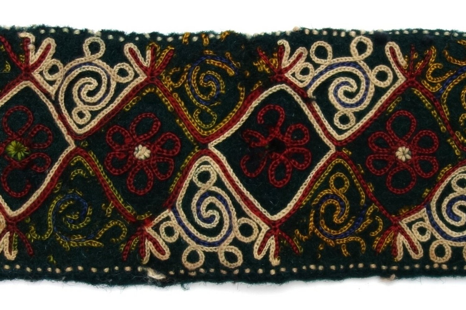 Fig. 3. Detail of an embroidered sample used to decorate a woman's coat from Croatia, late 19th - early 20th century (TRC 2025.0208).