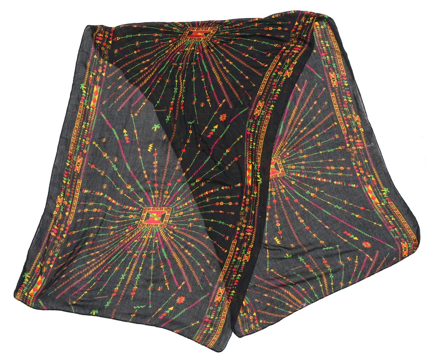 Fig. 9. Scarf (printed) based on handmade embroidery from Siwa Oasis in Egypt, 2025 (TRC 2025.1250).