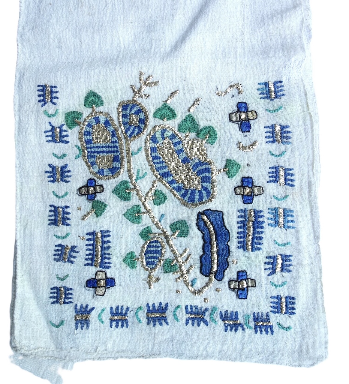 Detail of an embroidered sash for a Turkish woman, 20th century (TRC 2026.1434).