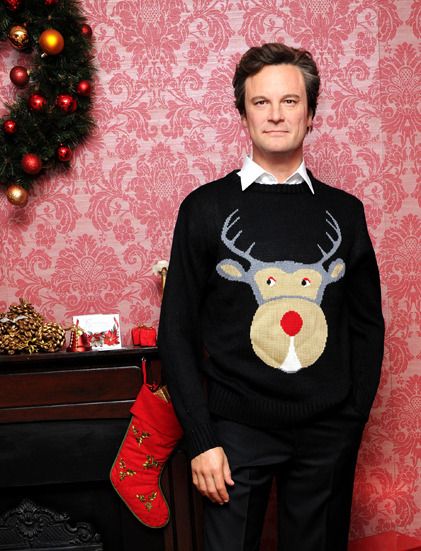 Colin Firth and his reindeer jumper, in Bridget Jones's diary (2001).