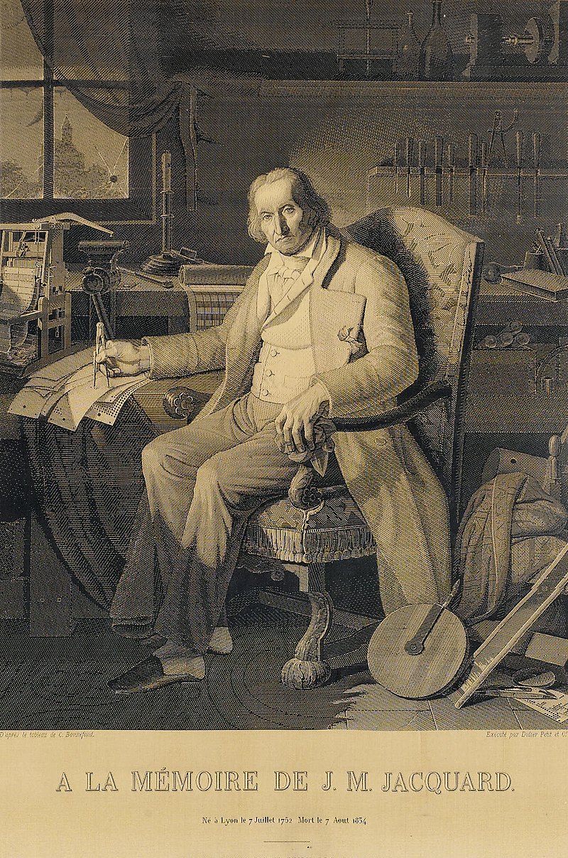 Portrait of Jacquard, woven on a Jacquard loom, 1839.