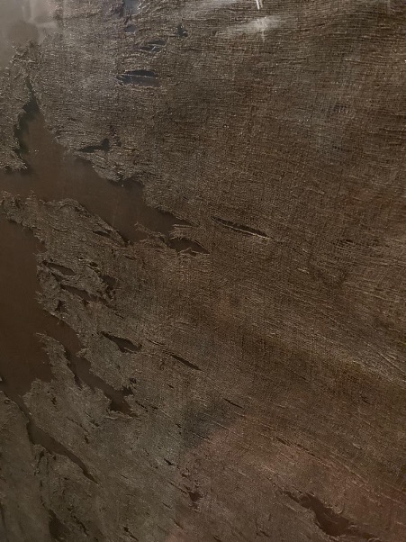 Fig 5: Part of one of the linen sails. Photograph by author.