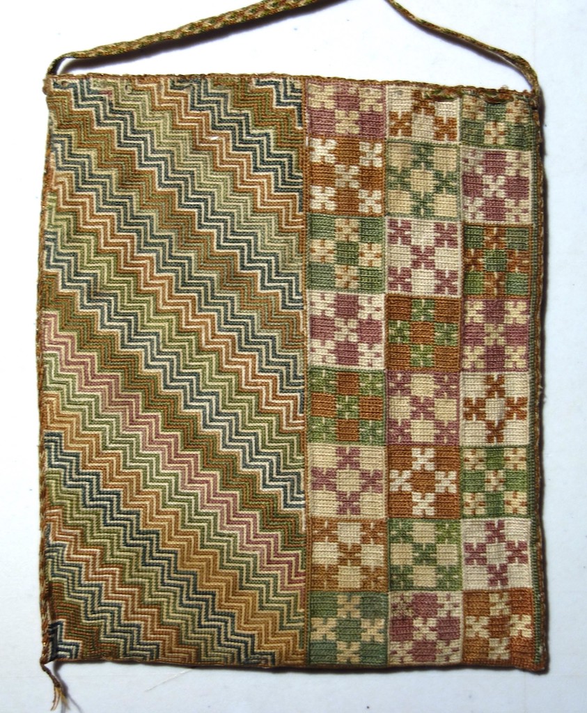 Back of an embroidered bag (B320) dating to the 13th century now in the Sens Museum, France. Photograph by author.