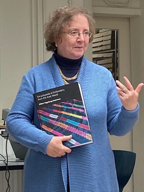 Gillian Vogelsang introducing the TRC at a meeting with Maria Friessen, Saturday 26th September 2020. Photograph by Lynn Kaplanian-Buller.