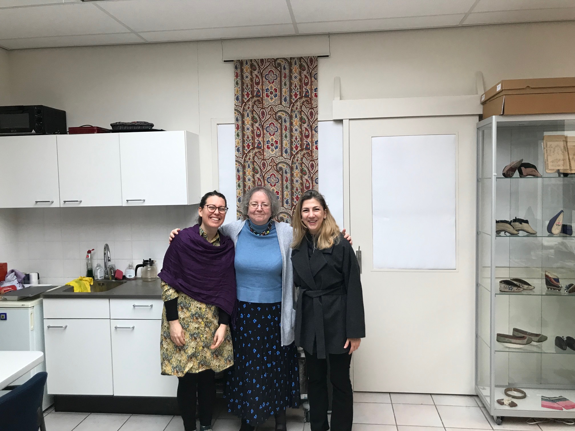 Meeting at the TRC with Jasmine Nashabe Taan (Lebanon, left) and Haizea Barcenilla Garcia (Spain, right). Gillian Vogelsang is standing in the centre.