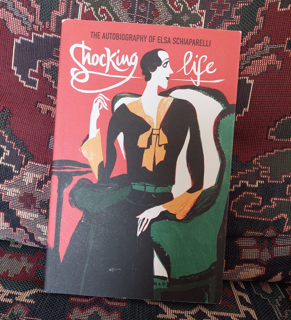 A copy of Schiaparelli’s autobiography, Shocking Life, originally published in 1954  (republished by V&APublishing).