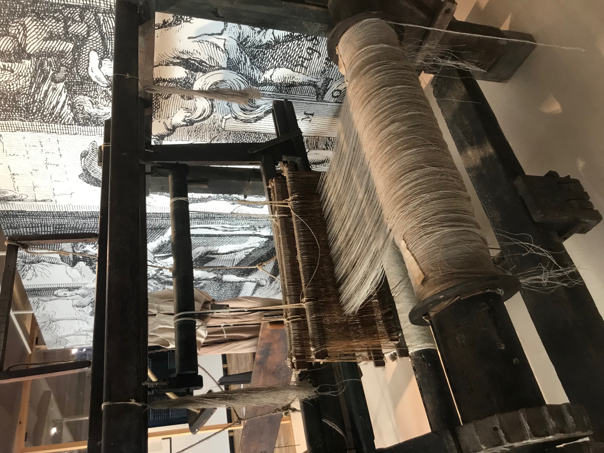 An historic loom for linen production, now in Museum Texture, Kortrijk. Photograph by Willem Vogelsang.