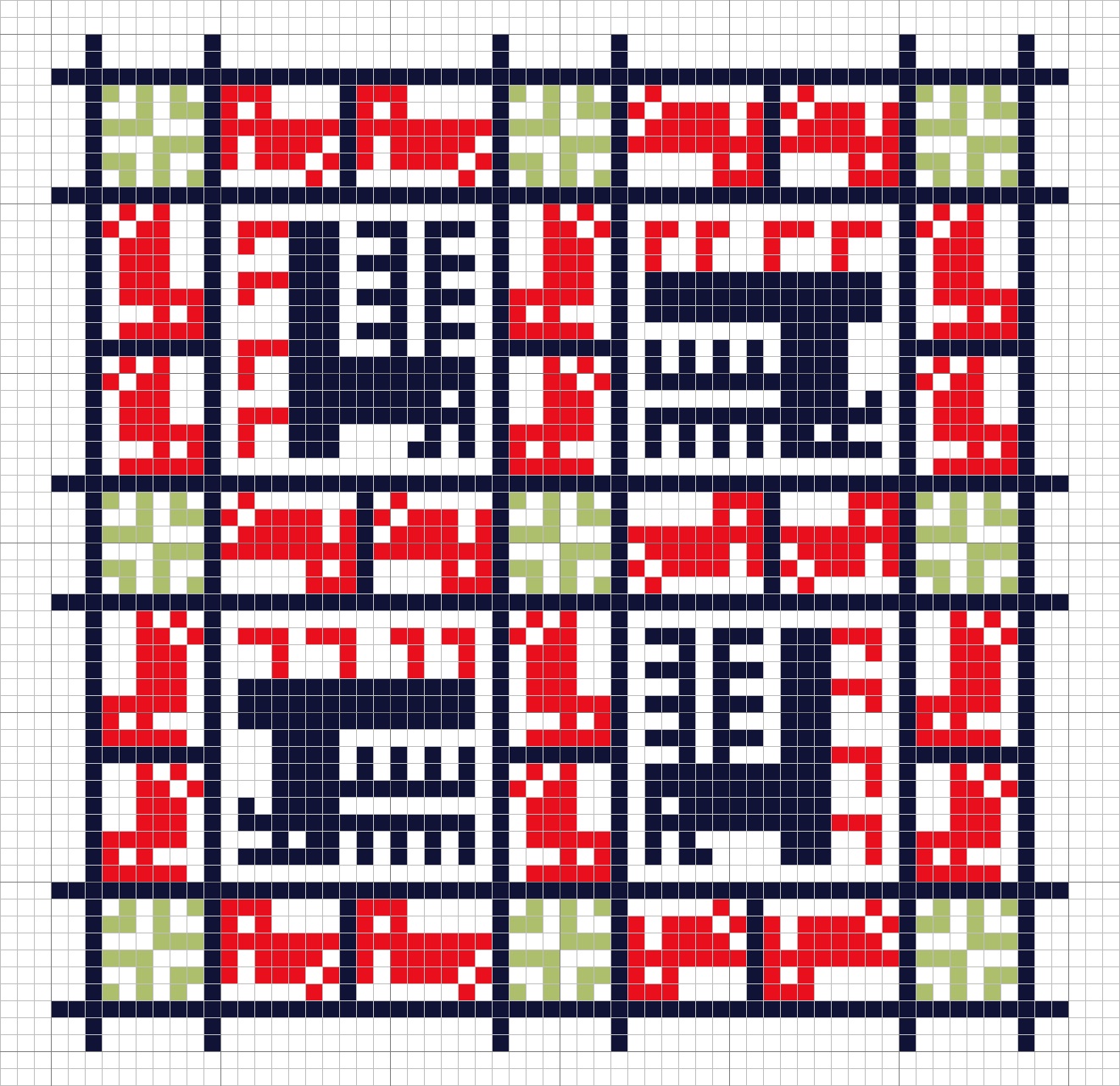 Eighteenth century counted thread pattern from Iceland. Courtesy National Museum of Iceland, Þ. Th. og Þ. 116.