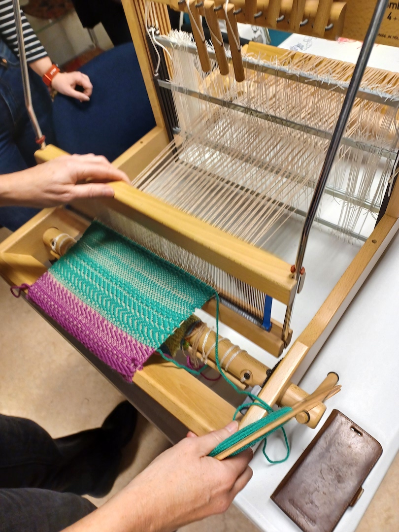 Weaving experiments in different patterns. Photograph by author.