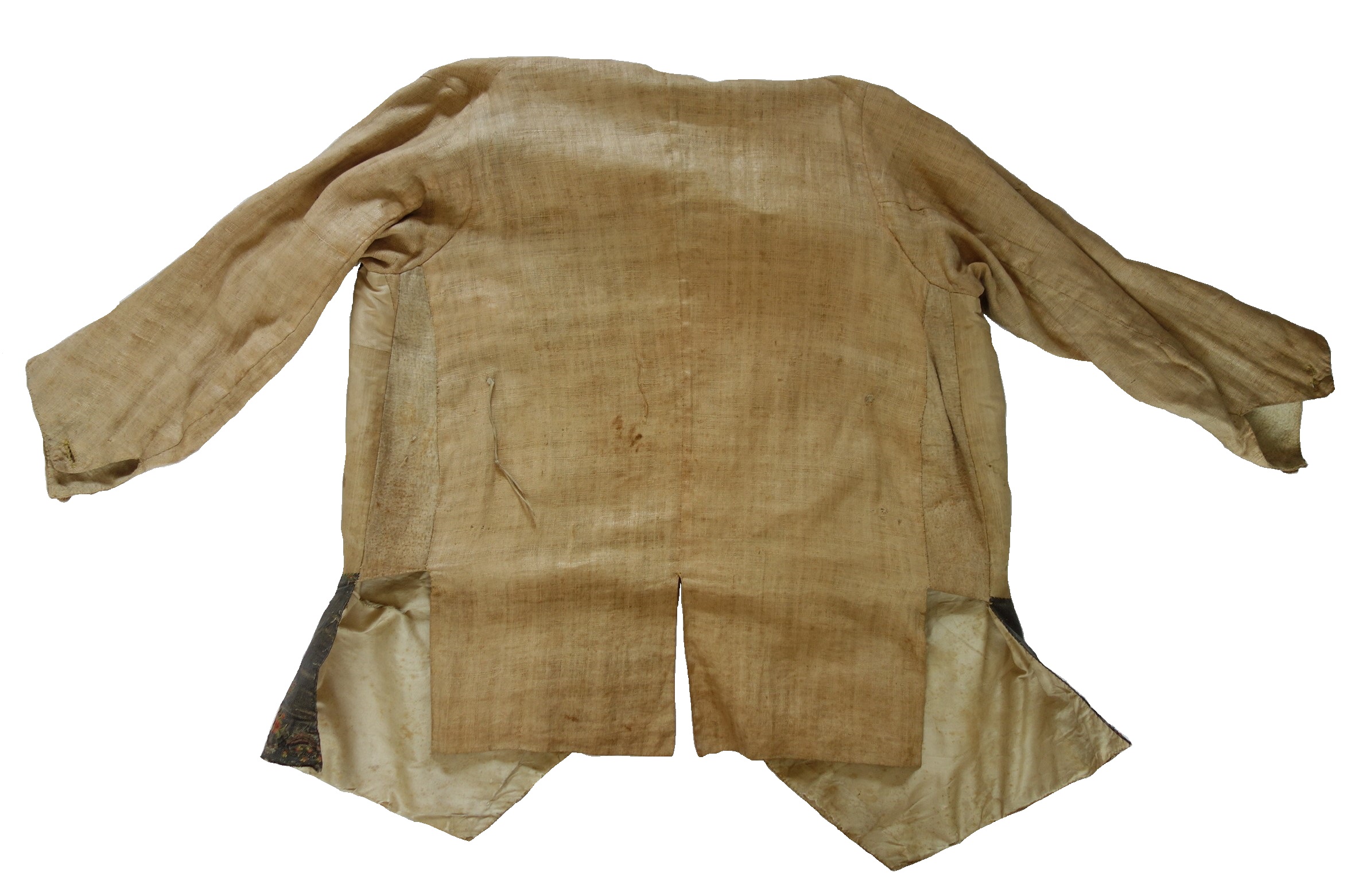 Back of mid-18th century man's waistcoat (TRC 2020.0879).