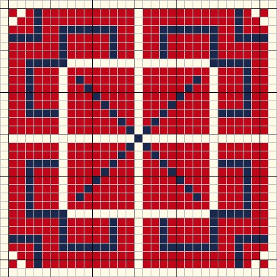 A version of the ‘barbed wire fence’ (siaya) motif.