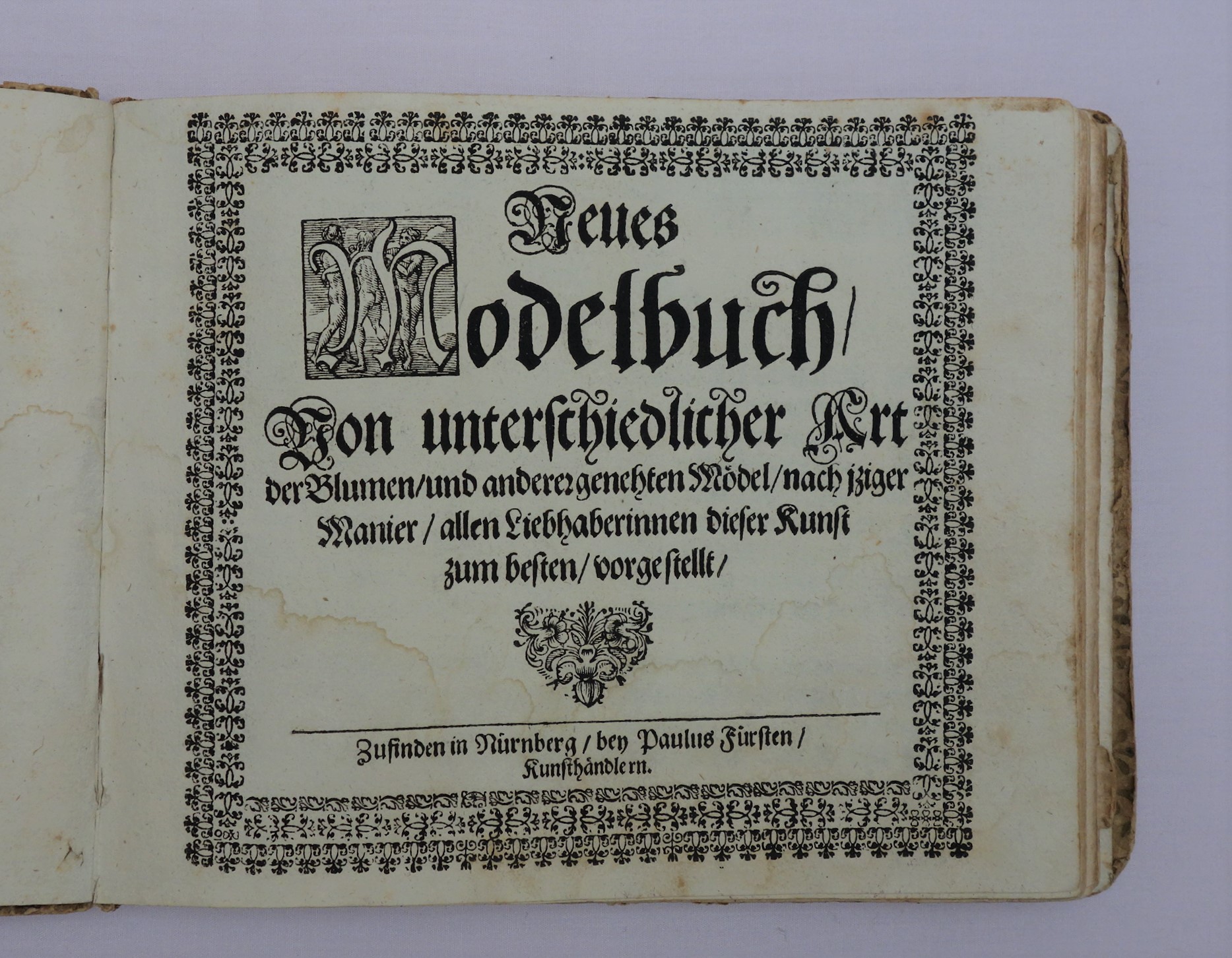 Title page of Paulus Fürst's embroidery model book (Nuremberg 1666).