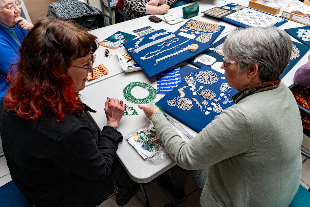 Tatting meeting at the TRC, April 2024.