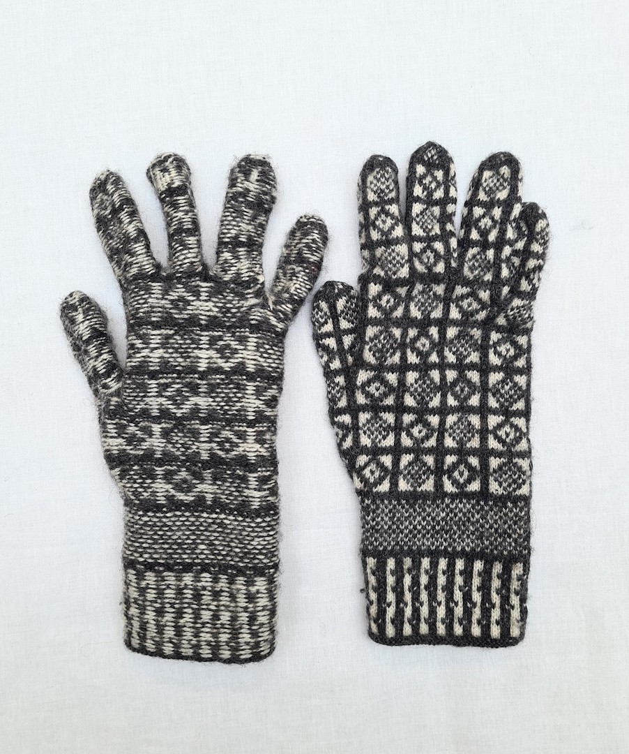 Fig. 4. The same gloves photographed inside out, to show the floats.