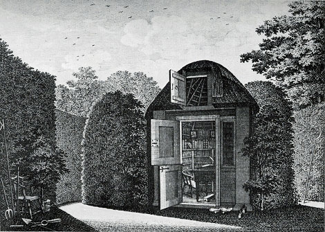 Aagje Deken (1741-1804) came to live with Betje Wolff (1738-1804) after the death of the latter's husband. Together they moved to Beverwijk, in 1777, where they used a little garden house, illustrated in this print, to write their epistolary novels.