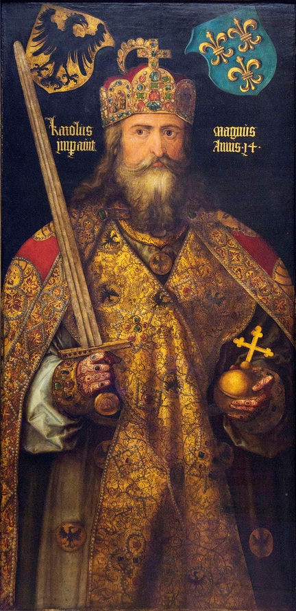 The imaginary portrait of Charlemagne, by Albrecht Dürer (1471-1528), Germanisches Nationalmuseum, Nuremberg.