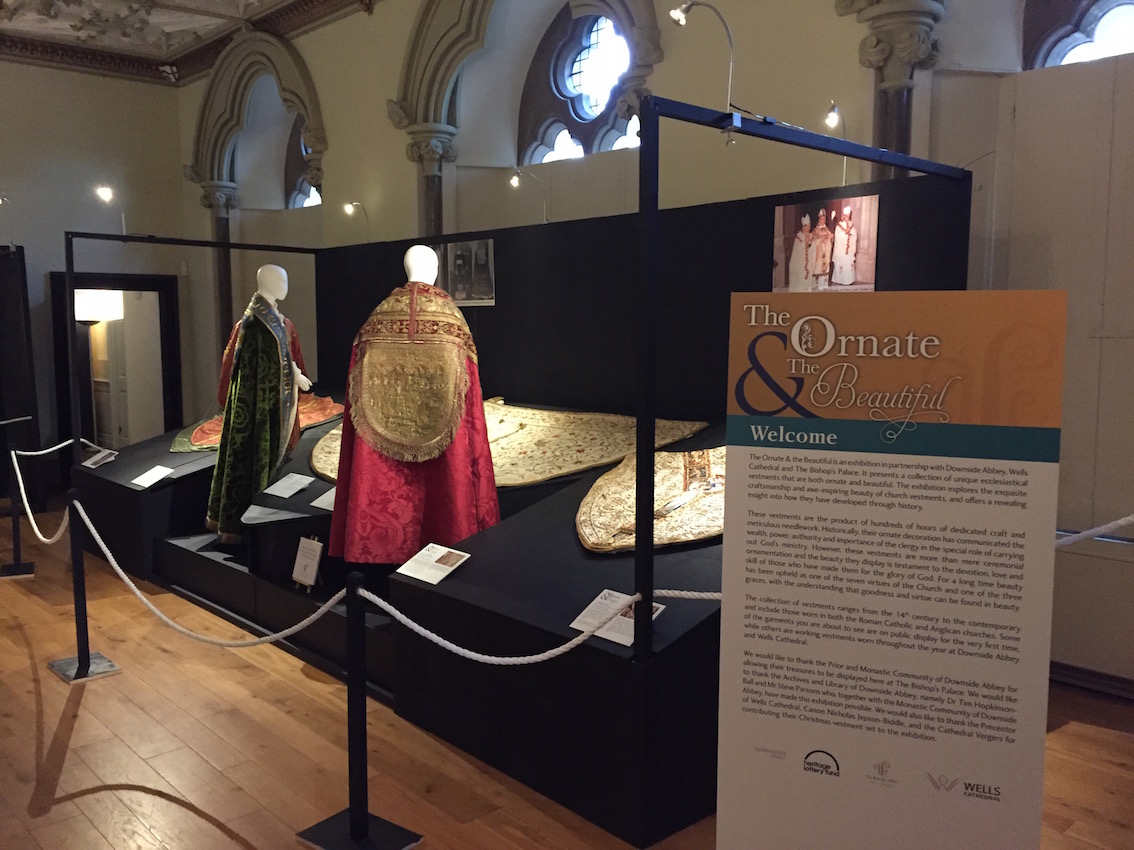 Impression of the exhibition 'The Ornate and the Beautiful, Bishop’s Palace, Wells, from 16th April – 31st August 2016.