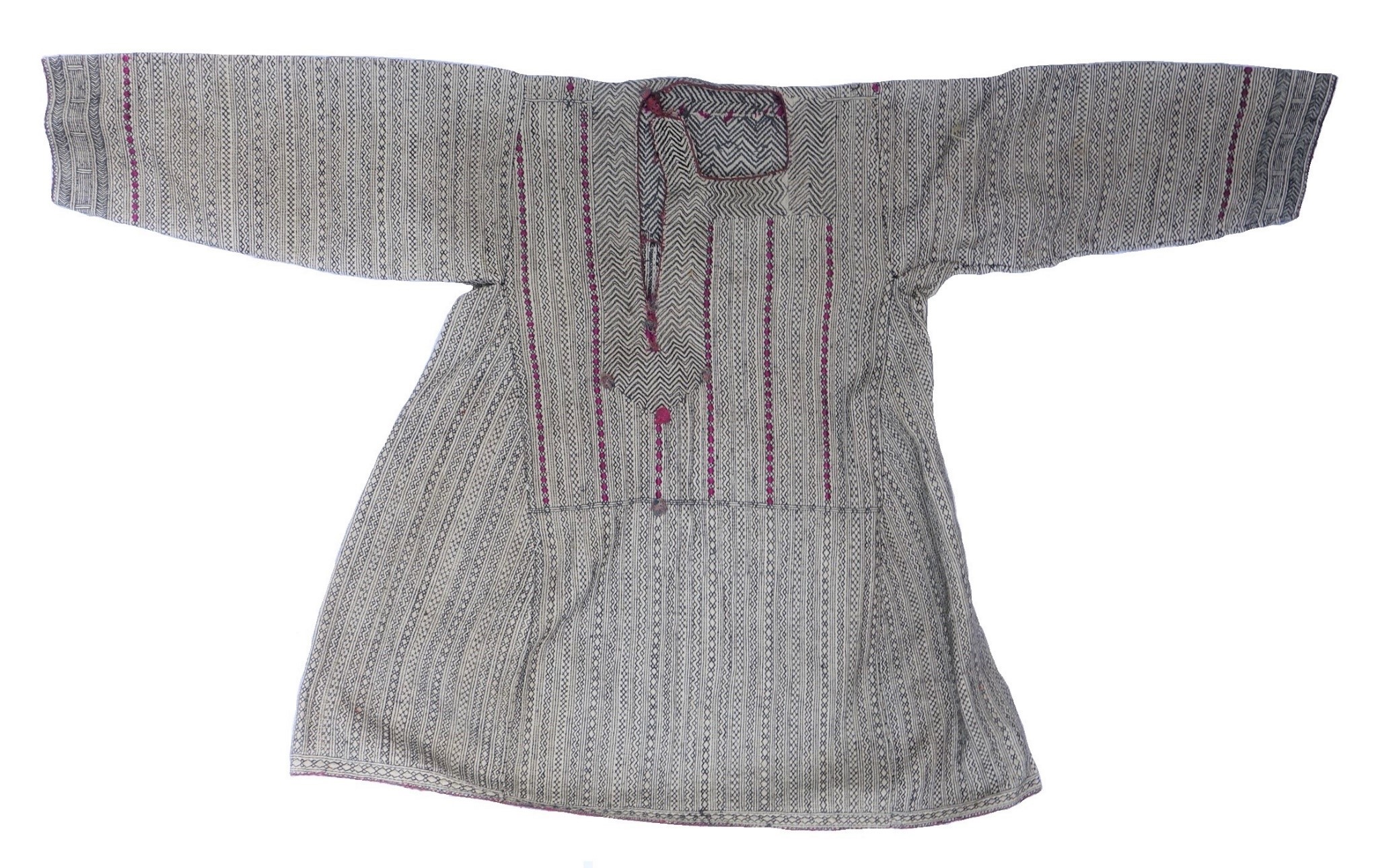A quilted shirt for a Pashai man, Afghanistan (TRC 2018.2581).