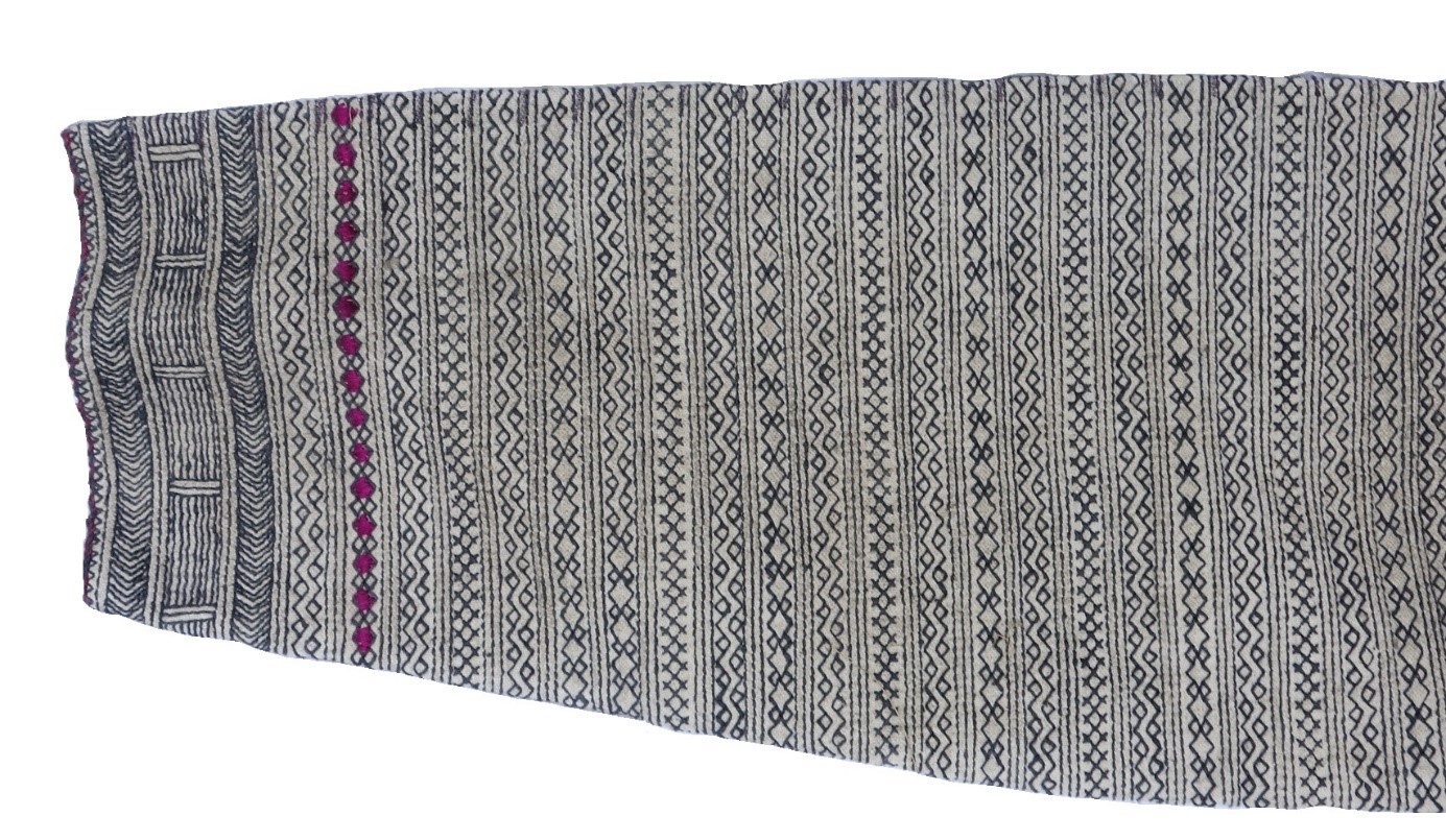 Detail of the quilted sleeve of the Pashai shirt (TRC 2018.2581).