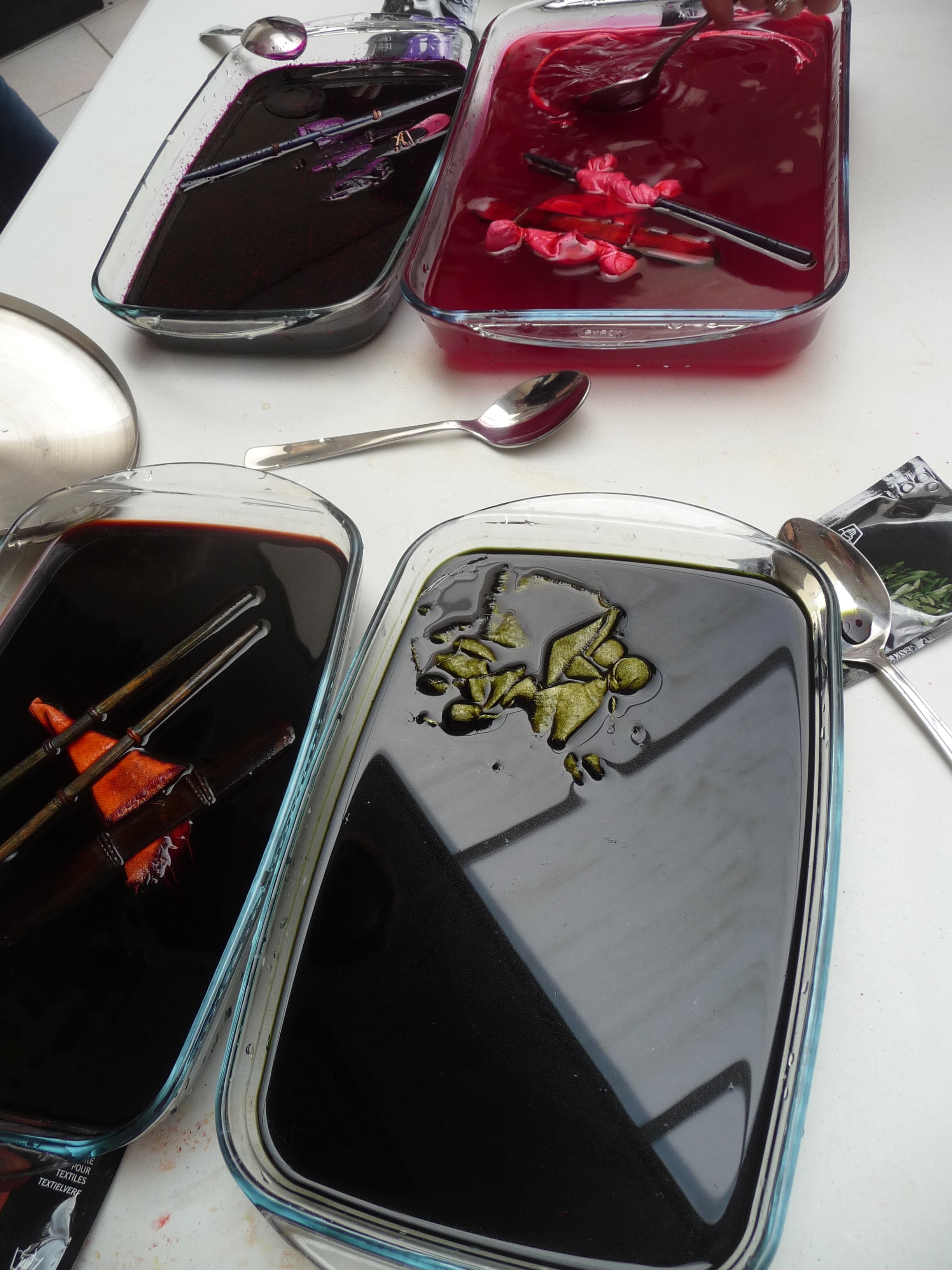 Dyeing with woad. Photograph by Shelley Anderson.