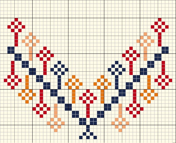 ‘Teeth necklace’ (qeladet snan) motif.