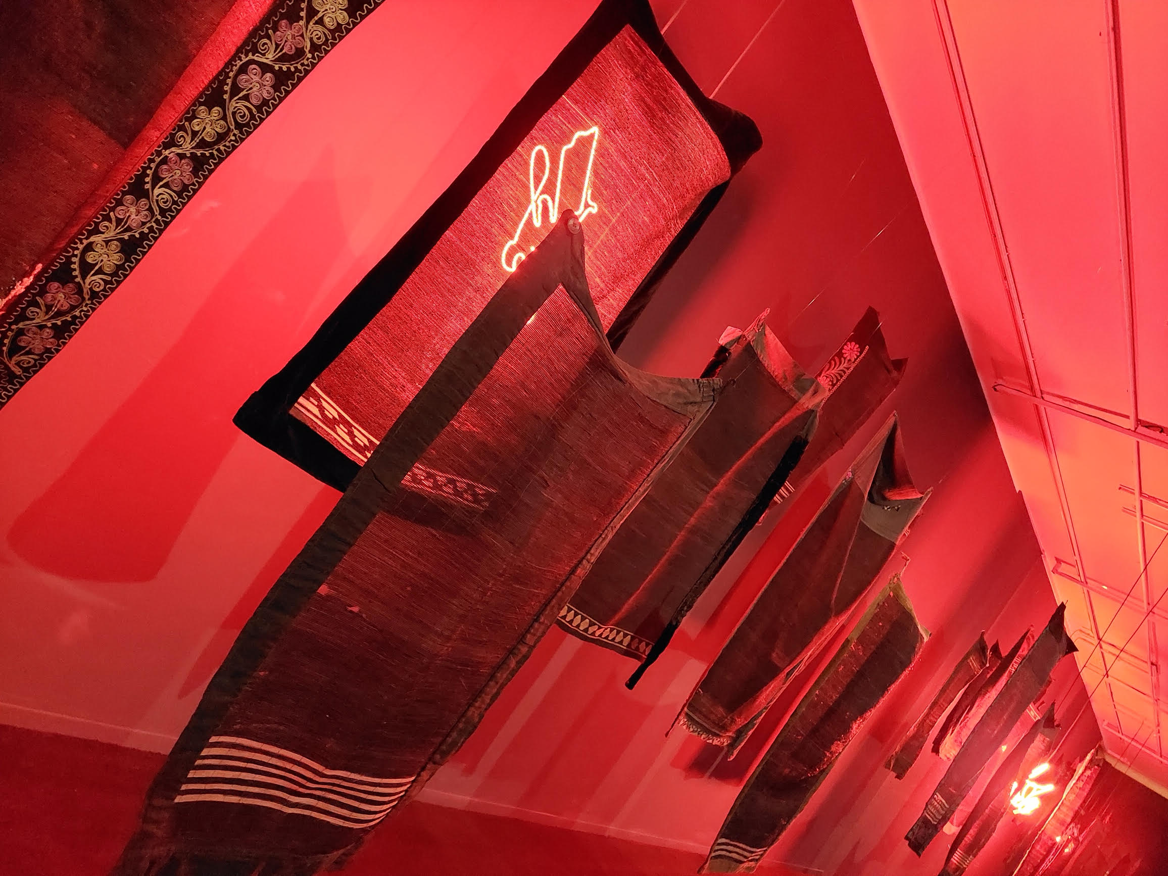 Chilltan #1 installation of 40 horsehair veils. From the exhibition: “18,000 Worlds” by Saodat Ismailova, until 4 June at the EYE Film Museum, Amsterdam.